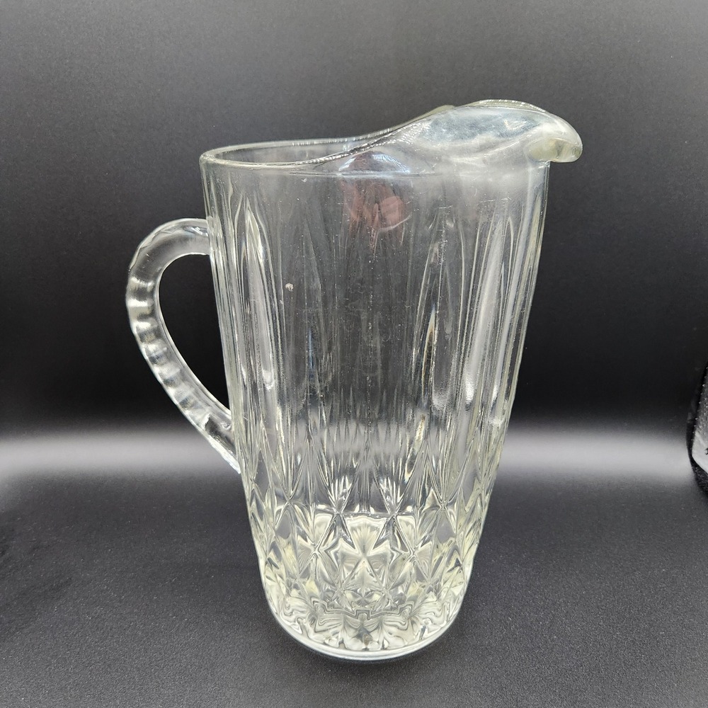 Beautiful Vintage Heavy Glass Pitcher - Picture 3 of 6